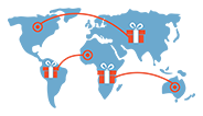 Verzending van internationale pakketten